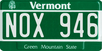 VT license plate NOX946
