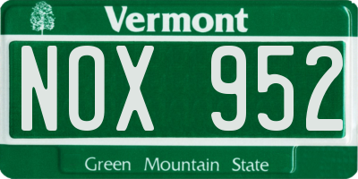 VT license plate NOX952