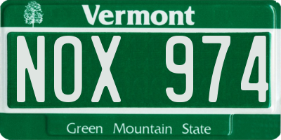 VT license plate NOX974
