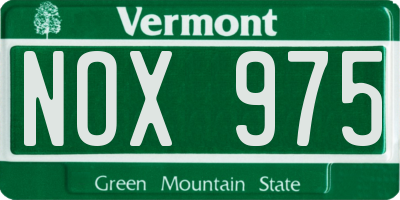 VT license plate NOX975
