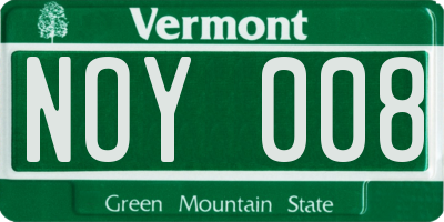 VT license plate NOY008