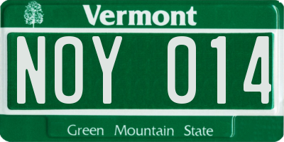 VT license plate NOY014