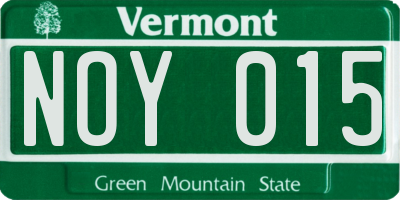 VT license plate NOY015