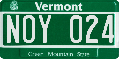VT license plate NOY024
