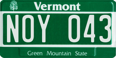 VT license plate NOY043