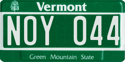 VT license plate NOY044
