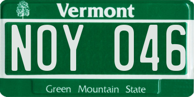 VT license plate NOY046