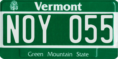 VT license plate NOY055