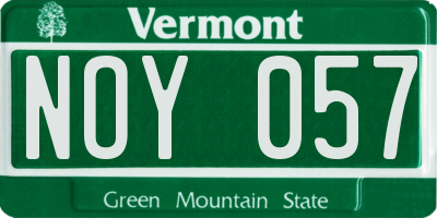 VT license plate NOY057