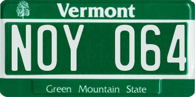 VT license plate NOY064