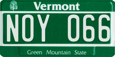 VT license plate NOY066