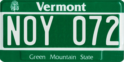 VT license plate NOY072