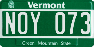 VT license plate NOY073