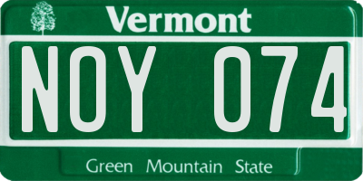 VT license plate NOY074