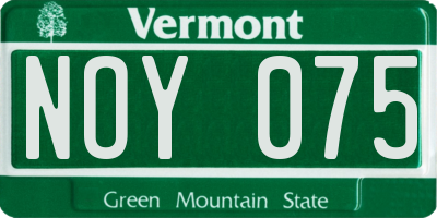 VT license plate NOY075