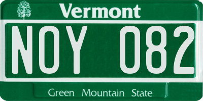 VT license plate NOY082