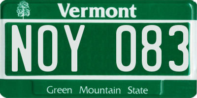 VT license plate NOY083