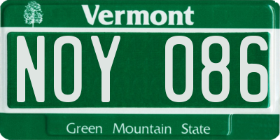 VT license plate NOY086