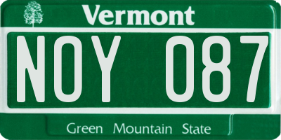 VT license plate NOY087