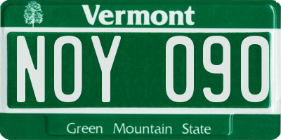 VT license plate NOY090