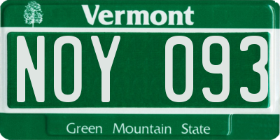 VT license plate NOY093