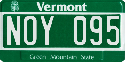 VT license plate NOY095