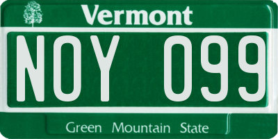 VT license plate NOY099