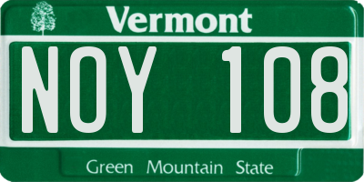 VT license plate NOY108