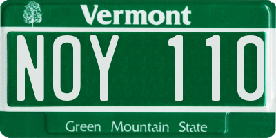 VT license plate NOY110