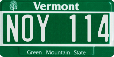 VT license plate NOY114