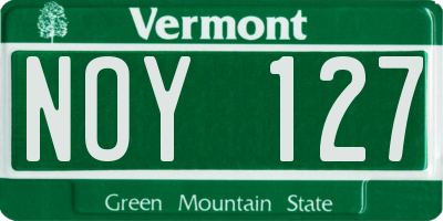 VT license plate NOY127
