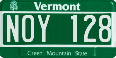 VT license plate NOY128