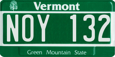 VT license plate NOY132