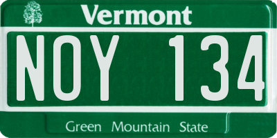 VT license plate NOY134