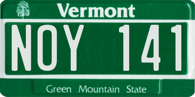 VT license plate NOY141