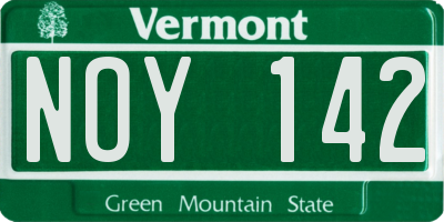 VT license plate NOY142