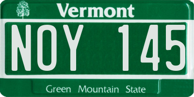 VT license plate NOY145
