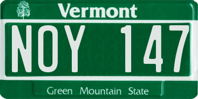 VT license plate NOY147