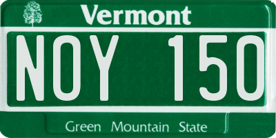 VT license plate NOY150