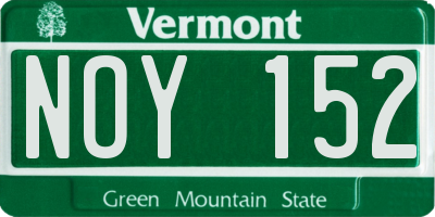 VT license plate NOY152