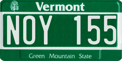 VT license plate NOY155