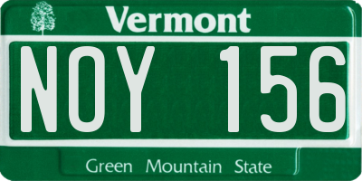 VT license plate NOY156