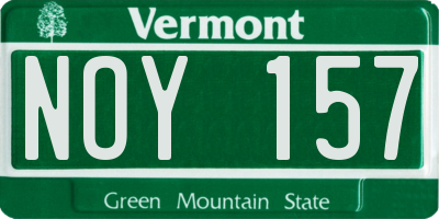 VT license plate NOY157