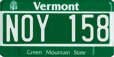 VT license plate NOY158