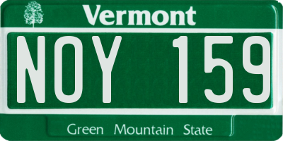 VT license plate NOY159