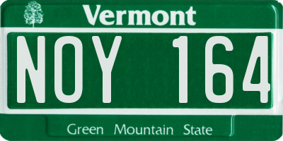 VT license plate NOY164