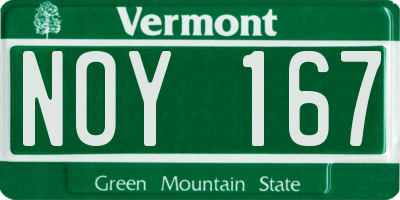 VT license plate NOY167