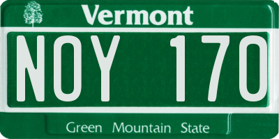 VT license plate NOY170