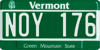 VT license plate NOY176