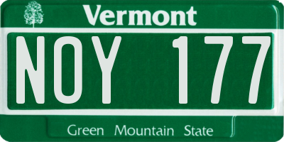 VT license plate NOY177